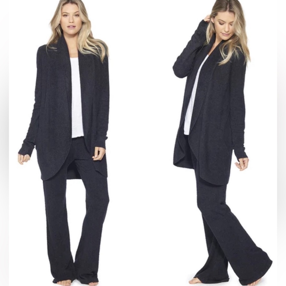 Barefoot Dreams Women's CozyChic Lite® Black Circle Cardi Cardigan Size Medium